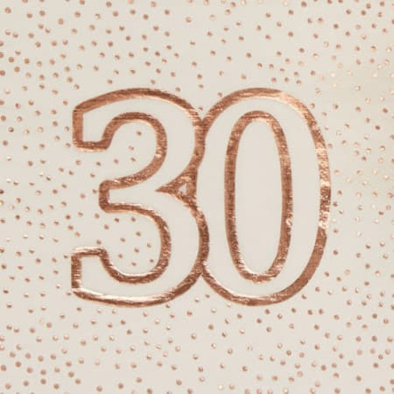 Rose Gold and White 30th Birthday Napkins