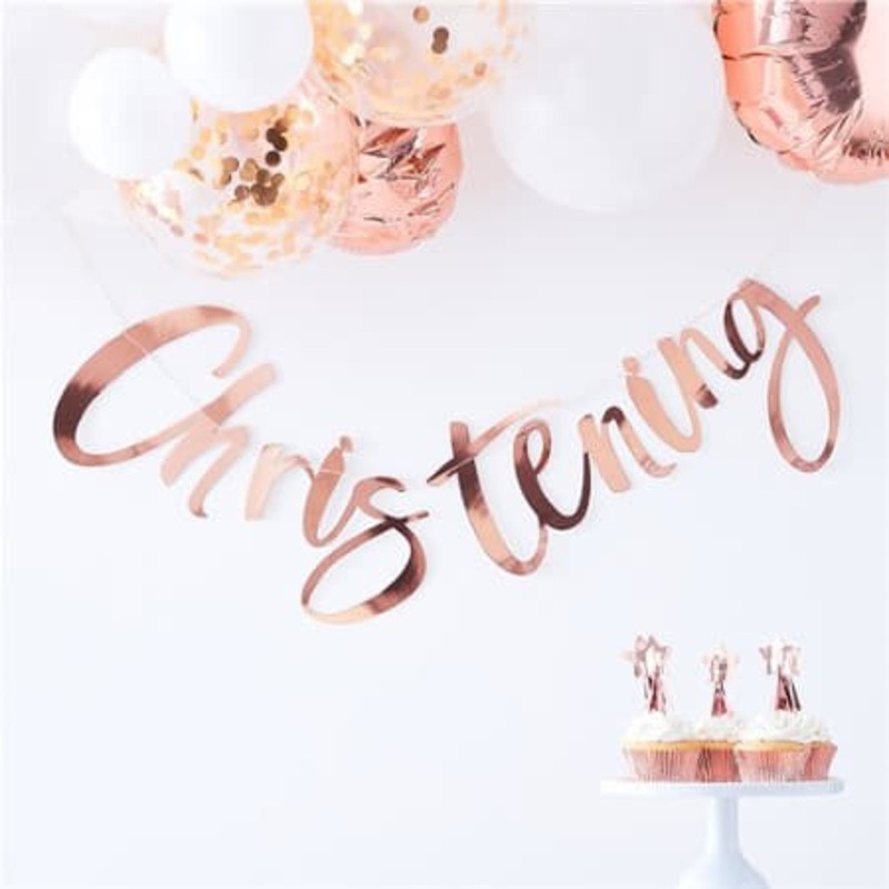 Rose Gold Christening Garland