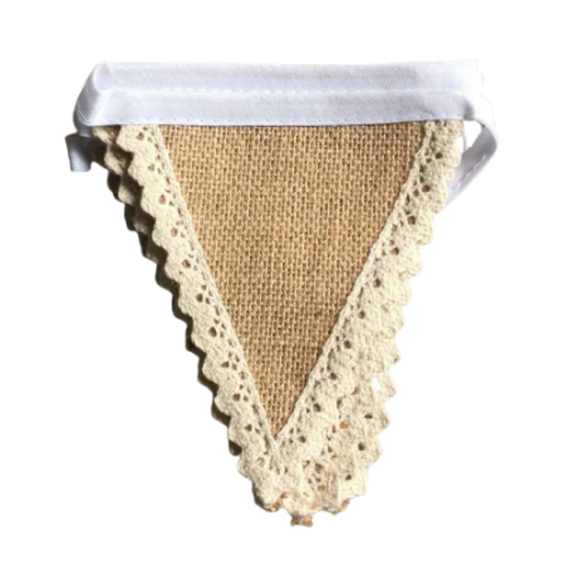 Rustic Boho Jute and Lace Bunting
