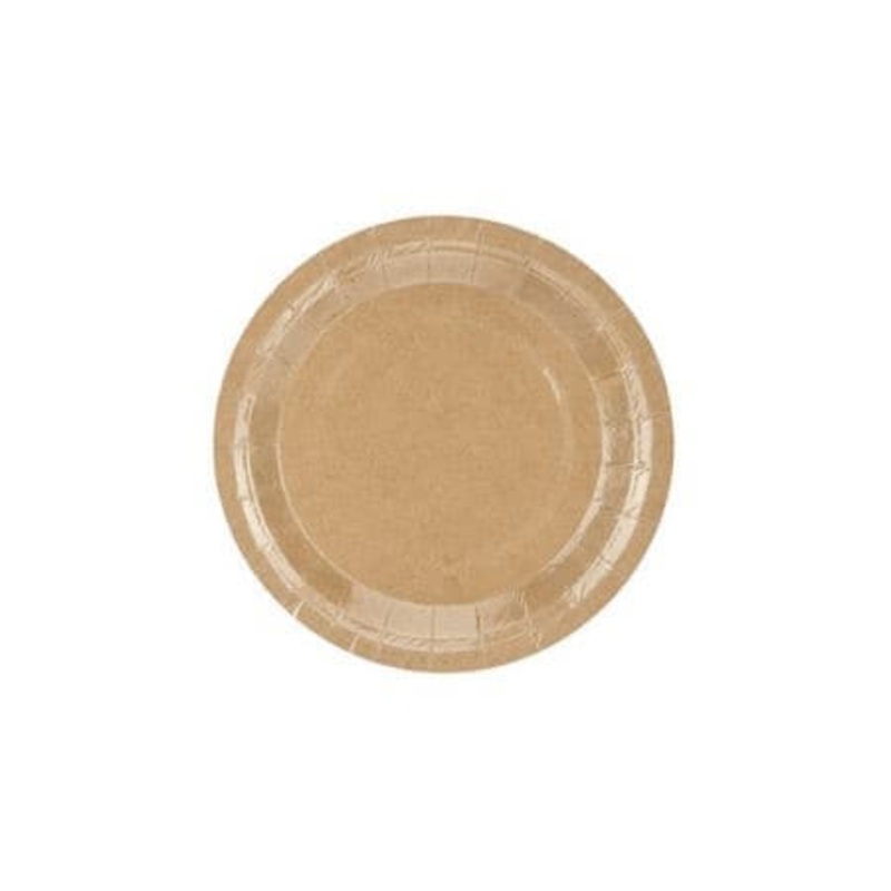 Small Brown Round Kraft Plates
