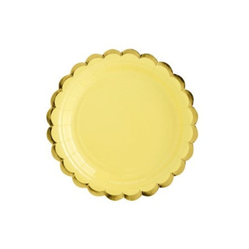 Small Pastel Yellow Plates (6 Pack)