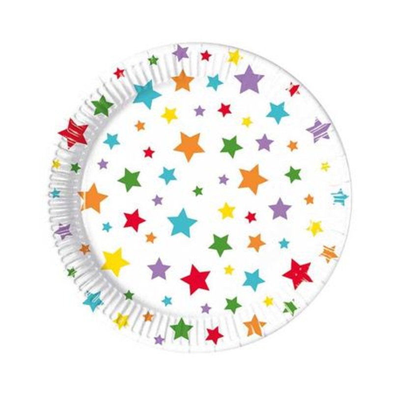 Small Rainbow Stars Plates (8 Pack)