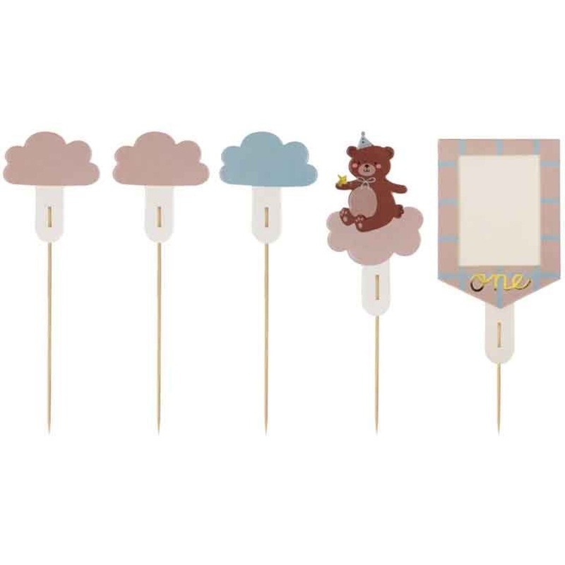 Teddy Bear 1st Birthday Cake Toppers