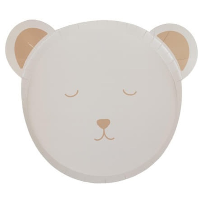 Teddy Bear Face Party Plates (8 Pack)