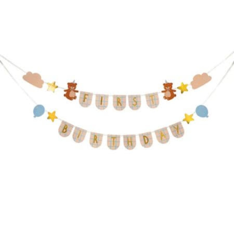 Teddy Bear First Birthday Garland
