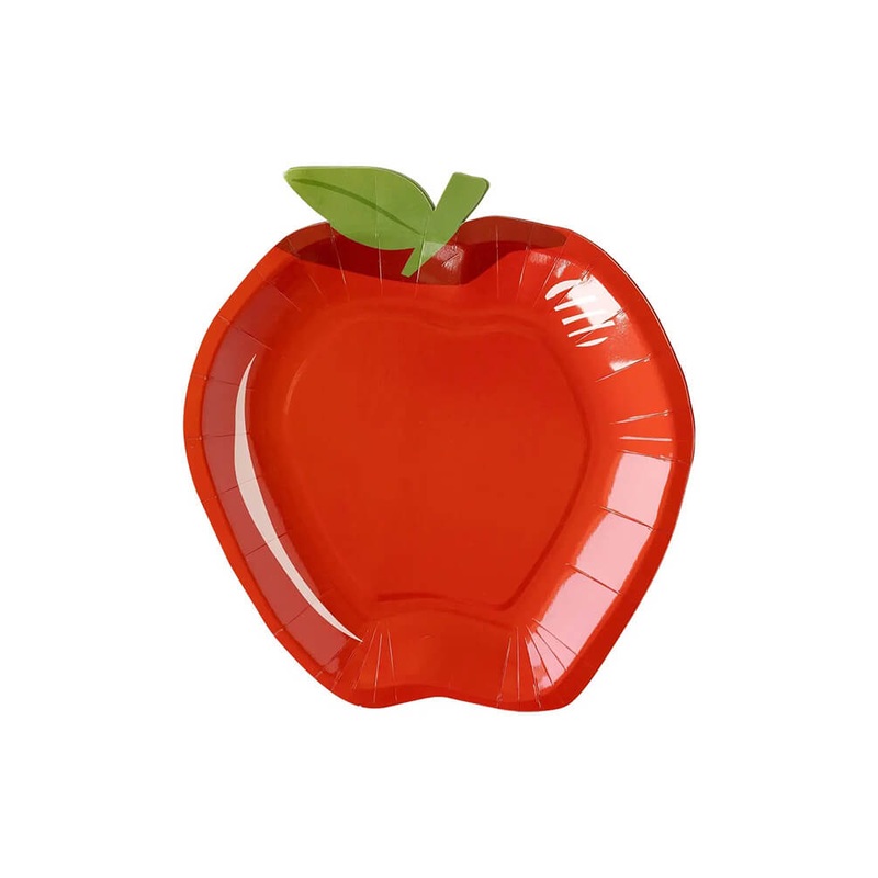 Apple Shaped Paper Plates (Set of 8)