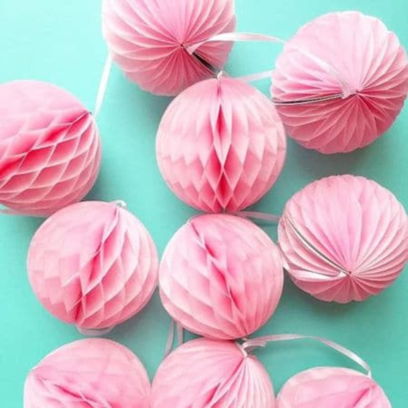Baby Pink Honeycomb Ball Garland