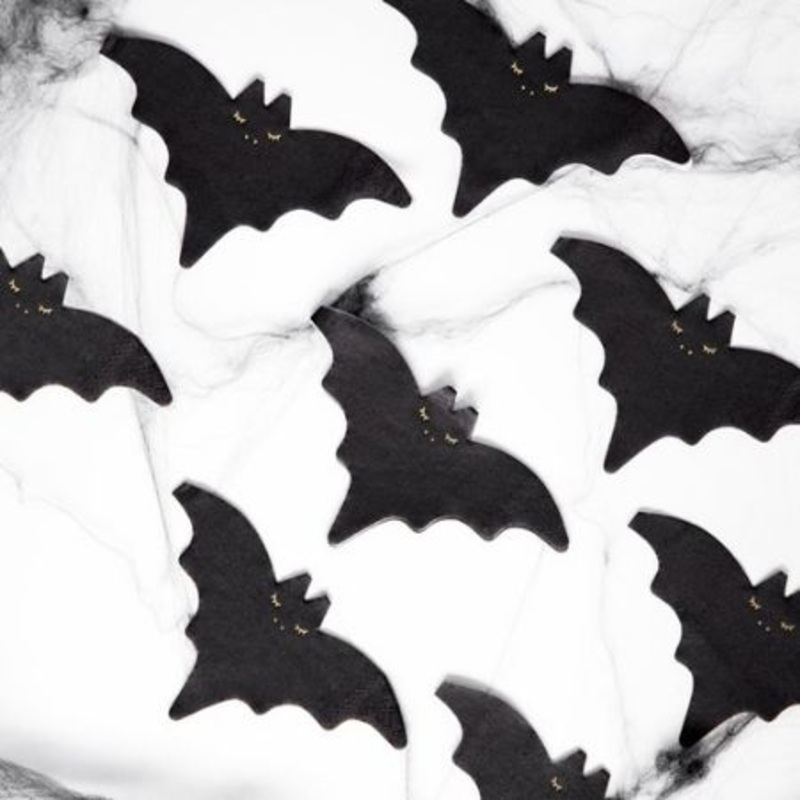 Black Bat Shaped Napkins (20 Pack)