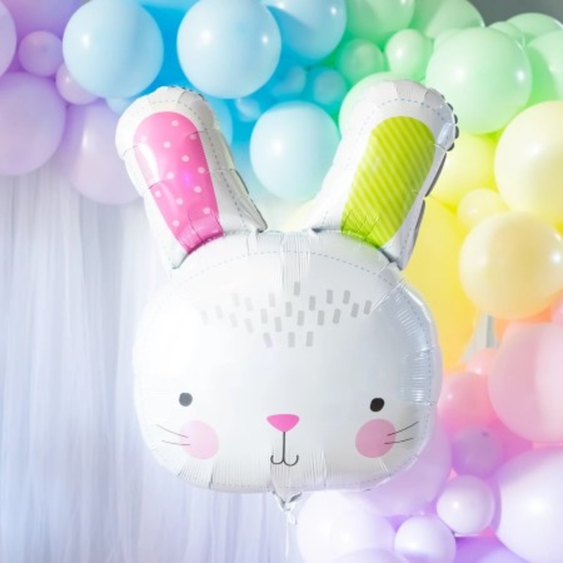 Giant Bunny Head Supershape Foil Balloon (Helium Inflated for Collection)