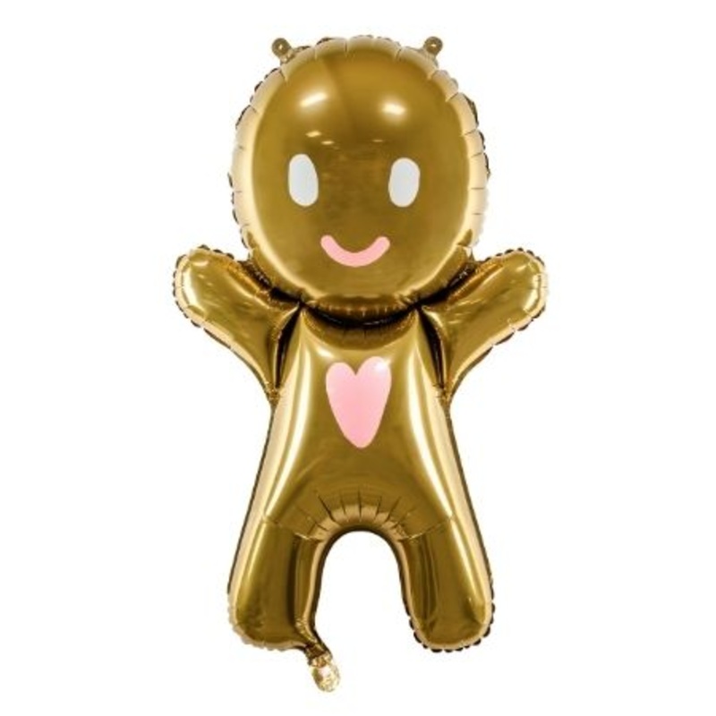 Gingerbread Man Helium Foil Balloon (Inflated for Collection)