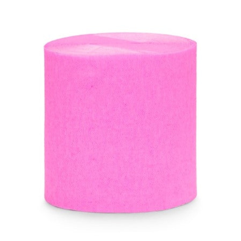 Hot Pink Crepe Streamer (4 Pack)