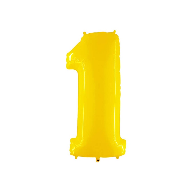 Large Number Yellow Foil Mylar Balloon