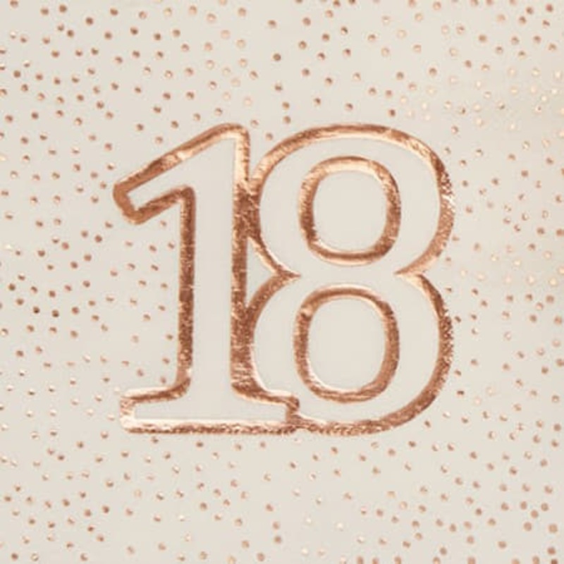 Rose Gold and White 18th Birthday Napkins