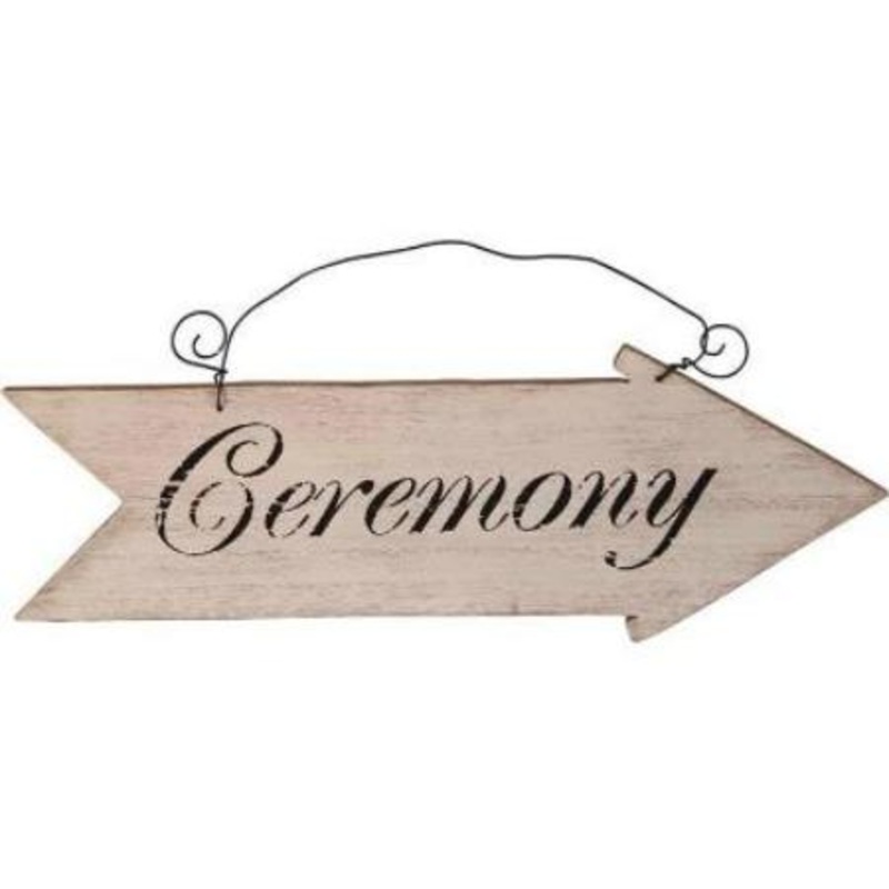Rustic Wooden Wedding Ceremony Sign