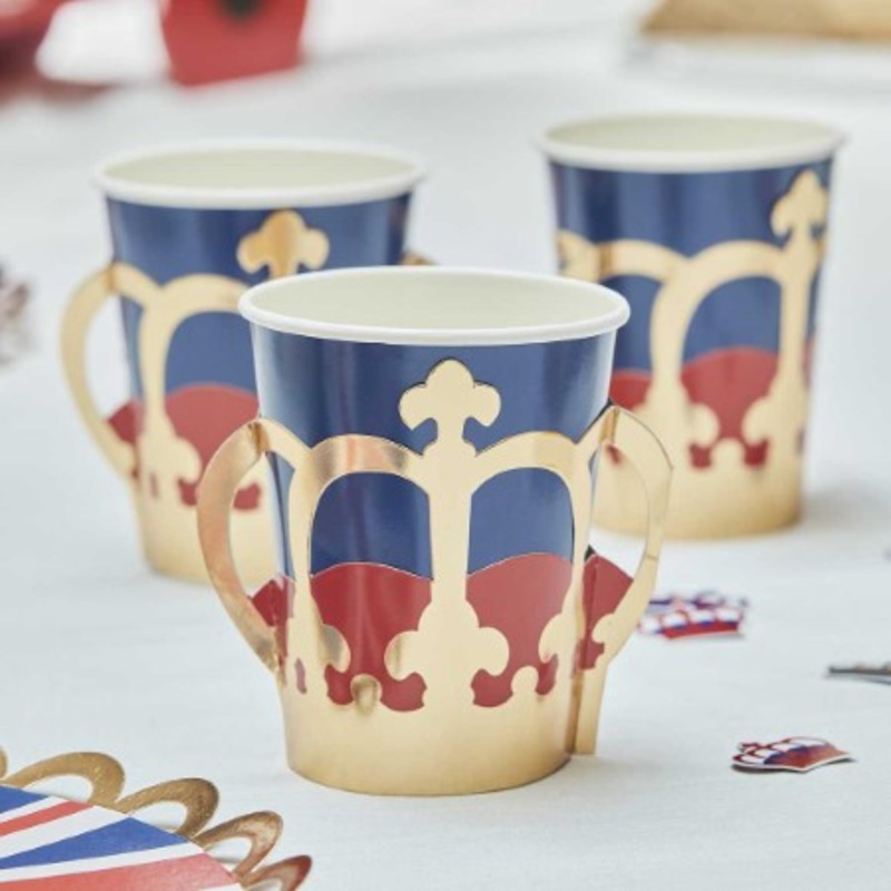 Union Jack Crown Party Cups