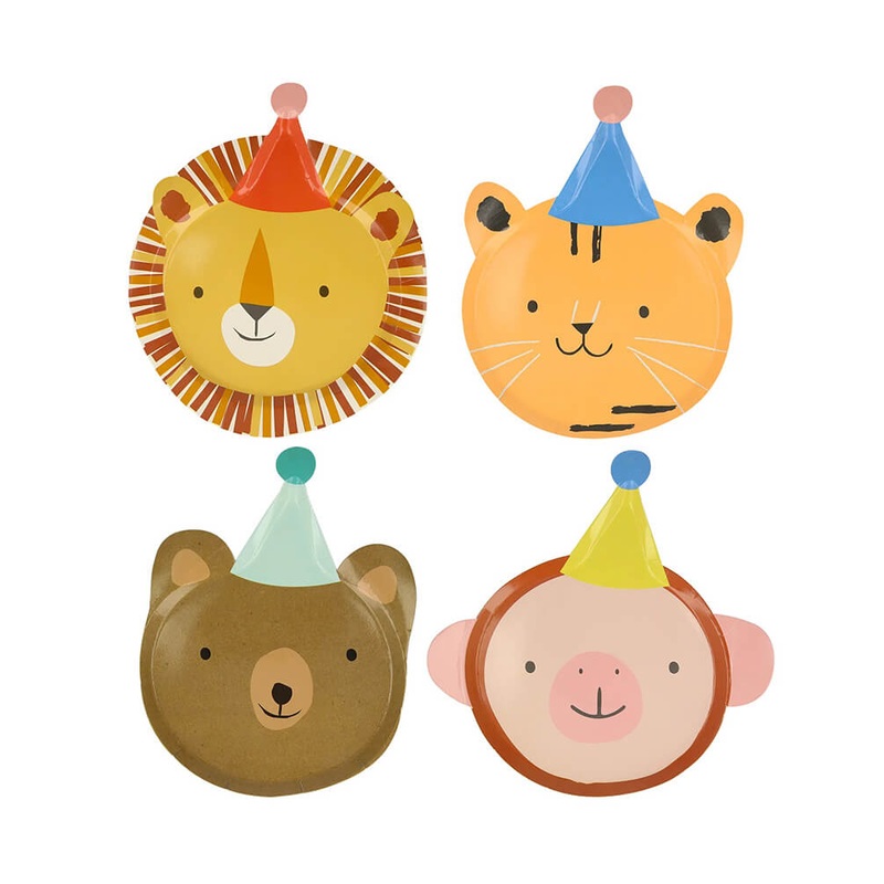 Animal Parade Die Cut Plates (Set of 8)