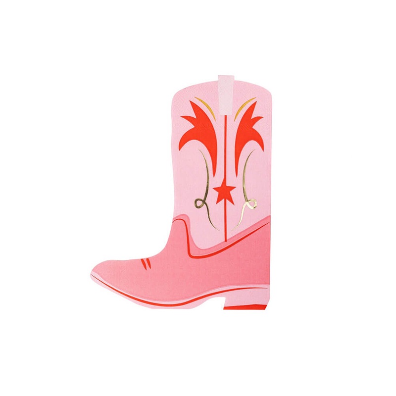 Boot Shaped Paper Dinner Napkins (Set of 18)