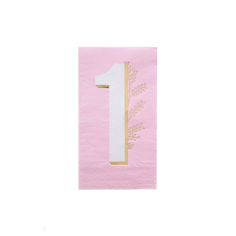 Milestone Pink Onederland Guest Napkins (Set of 16)