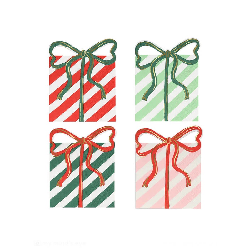 Present With Bow Napkins (Set of 16)
