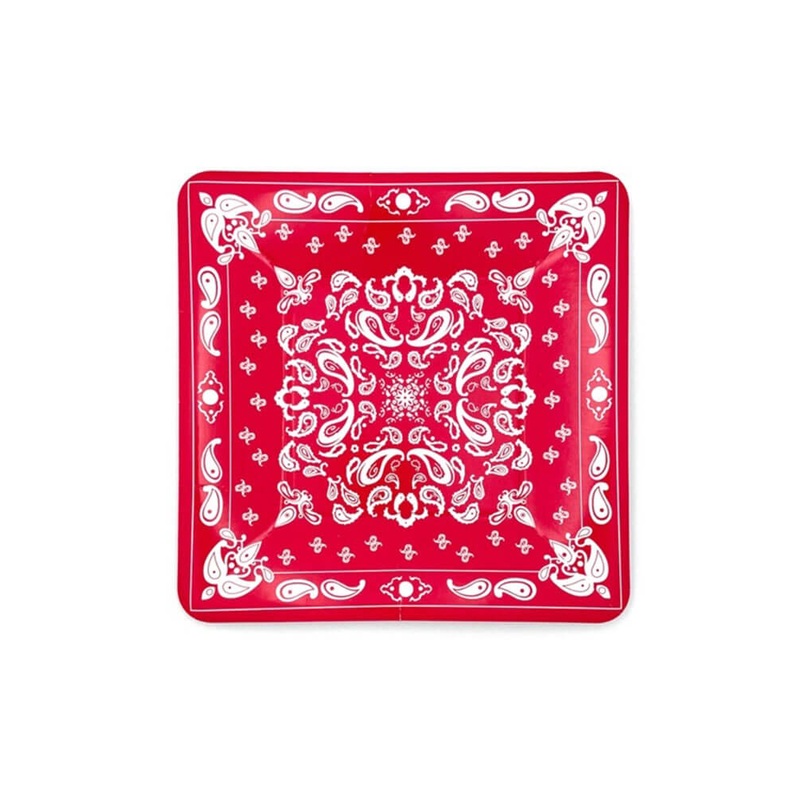 Red Bandana Dessert Plates (Set of 8)