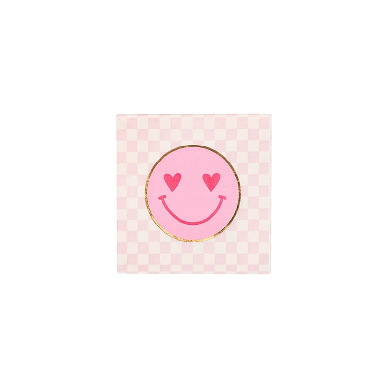 Smiley Foil Small Napkins (Set of 18)