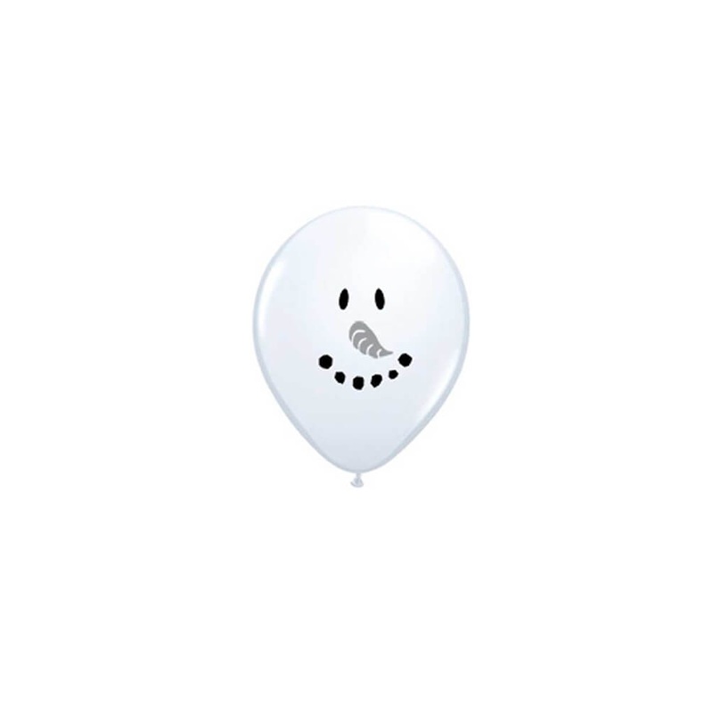 Snowman Face Latex Balloon Mix (Set of 6)