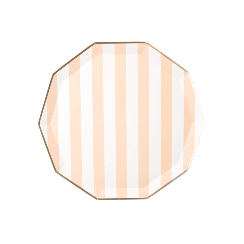 Sweet Peach Cabana Stripe Dinner Plates (Set of 8)