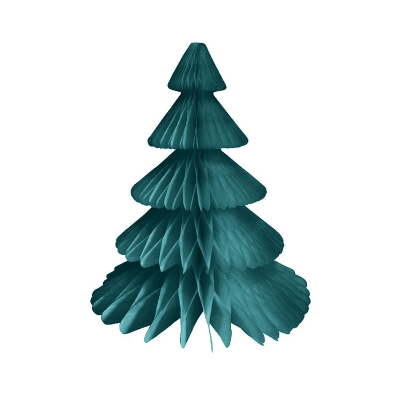 Teal Honeycomb Paper Christmas Tree - Large
