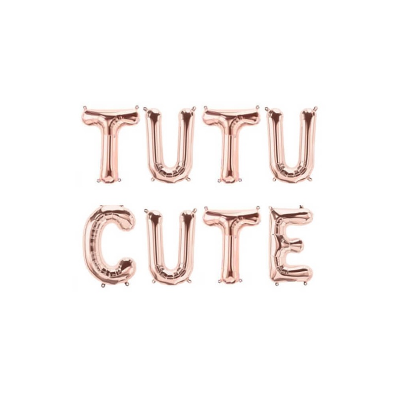 Tutu Cute Rose Gold Mylar Balloon Set