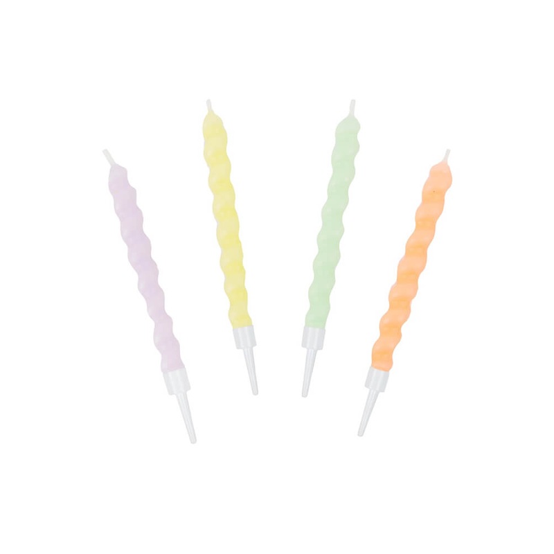 Twisted Pastel Birthday Candles (Set of 8)