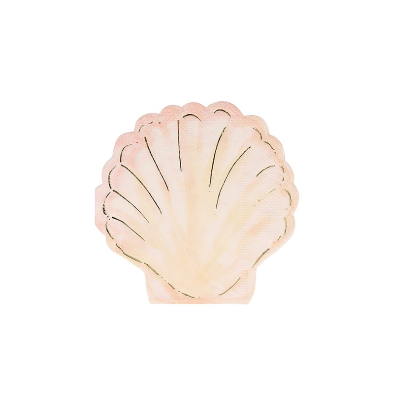 Watercolor Clam Shell Napkins (Set of 16)
