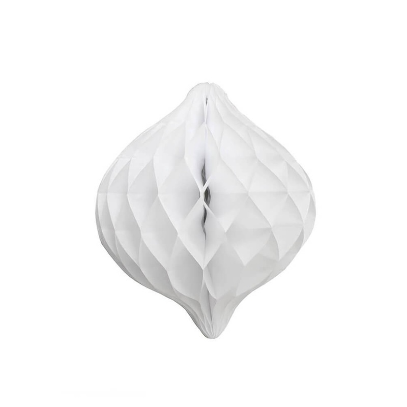 White Oval Spinning Top Honeycomb Ornament Decoration