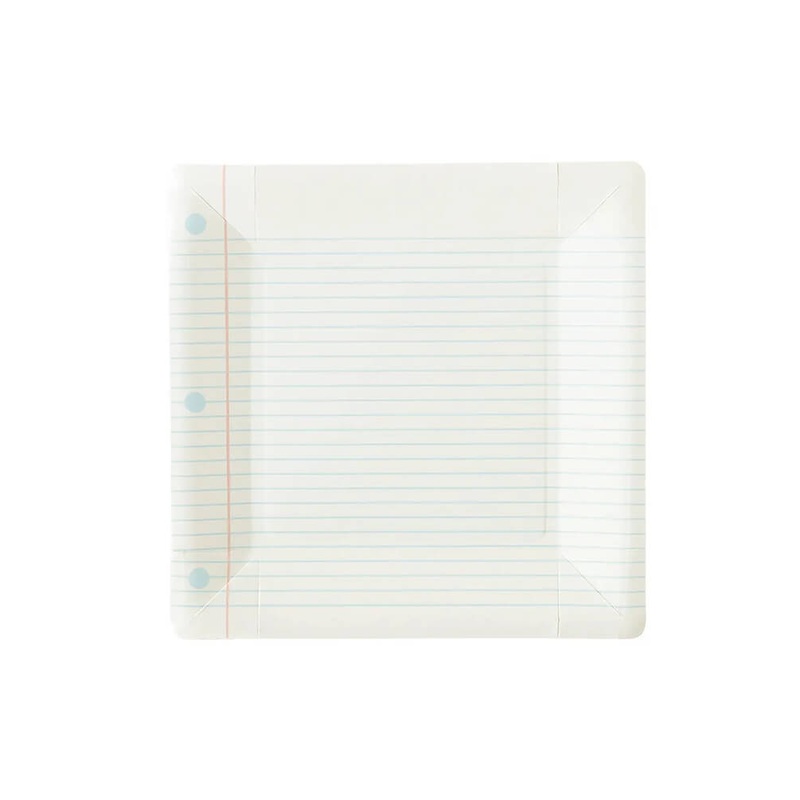Back To School Notebook Paper Plates (Set of 8)