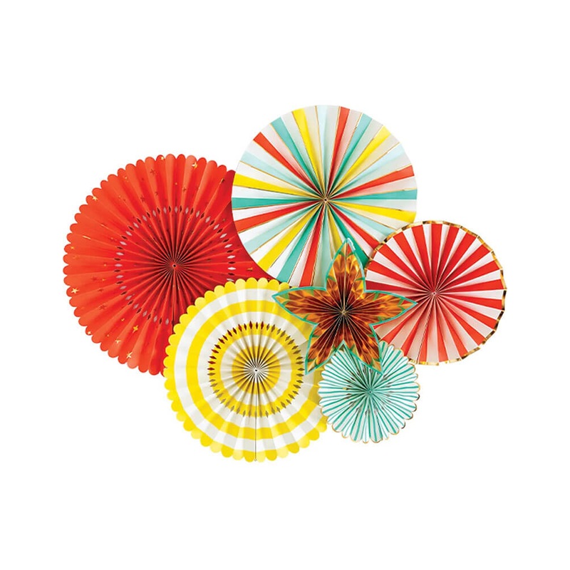 Carnival Party Fans (Set of 6)