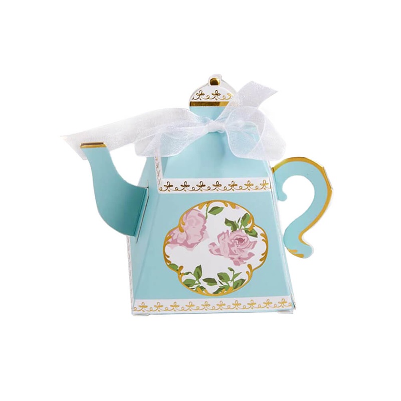 Tea Time Whimsy Teapot Favor Boxes - Blue (Set of 24)