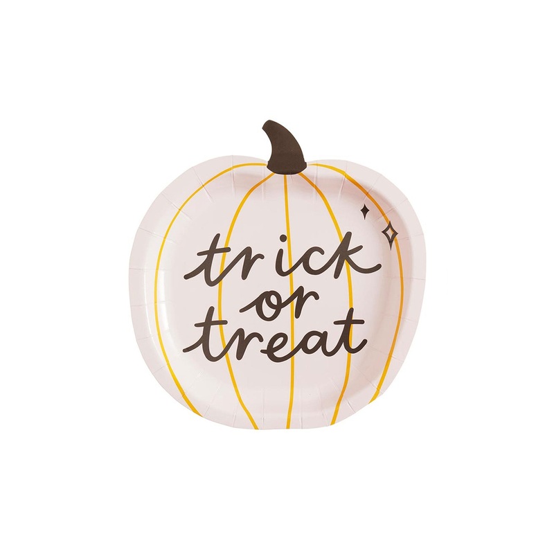 Trick or Treat Pumpkin Shaped Plates (Set of 8)