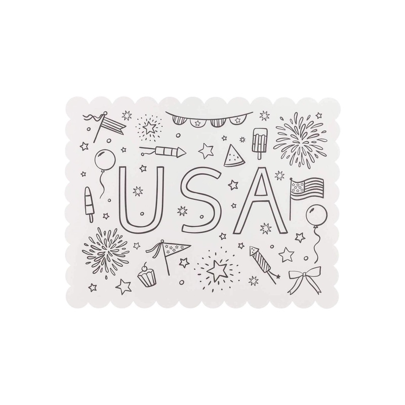USA Coloring Activity Placemats (Set of 24)