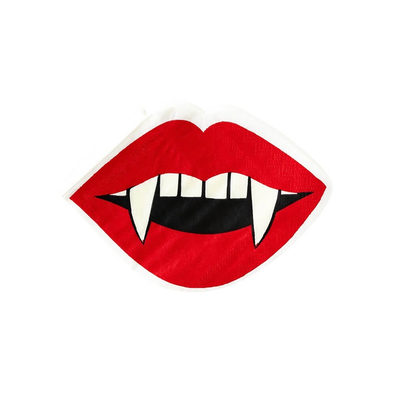 Vampire Lips Shaped Paper Dinner Napkins (Set of 24)