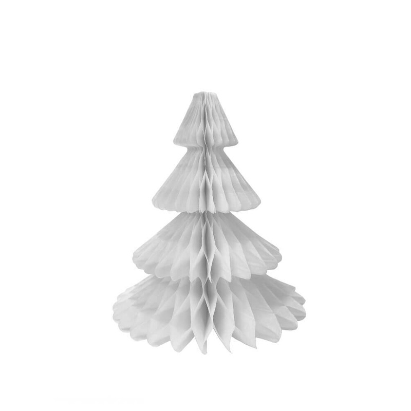 White Honeycomb Paper Christmas Tree - Medium