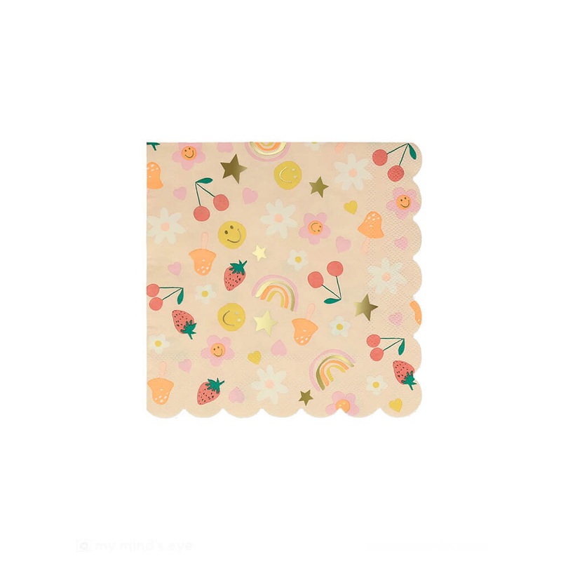 Happy Face Icons Large Napkins (Set of 16)