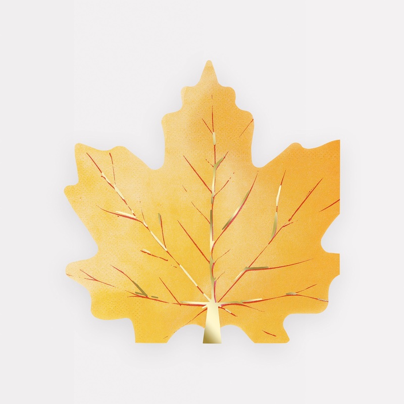 Maple Leaf Shaped Napkins (x 16)