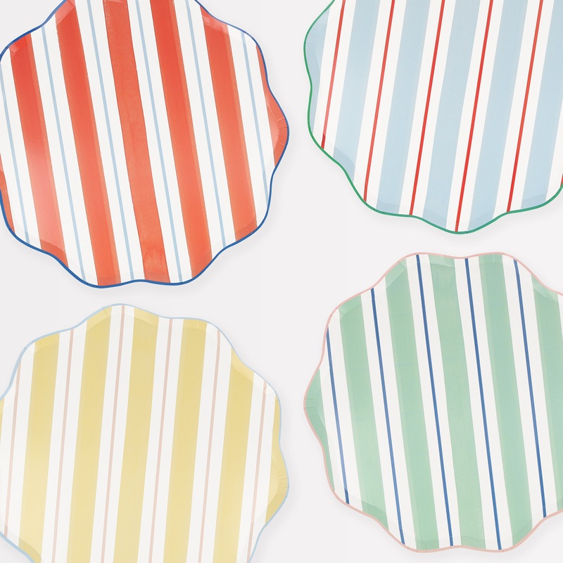 Preppy Stripe Dinner Plates (x 8)