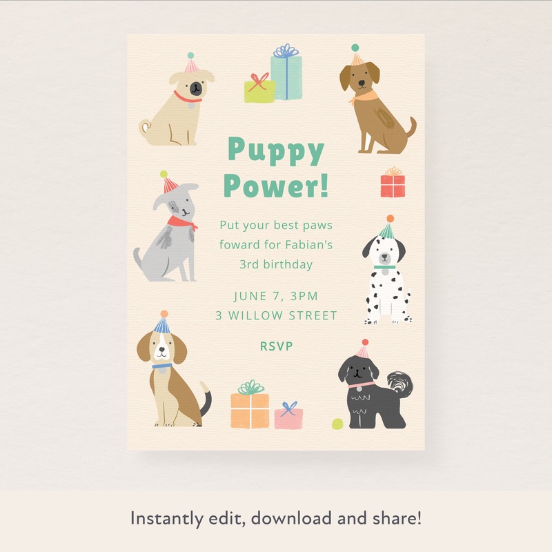 Puppy Download & Print Invitation