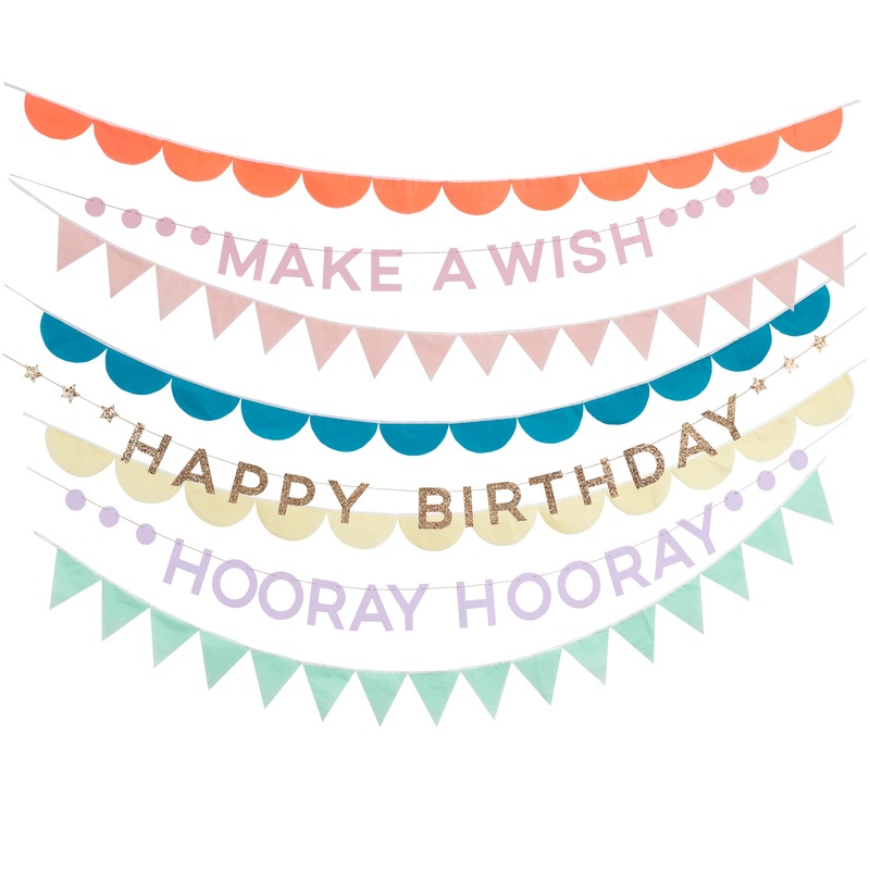 Rainbow Birthday Garland Set