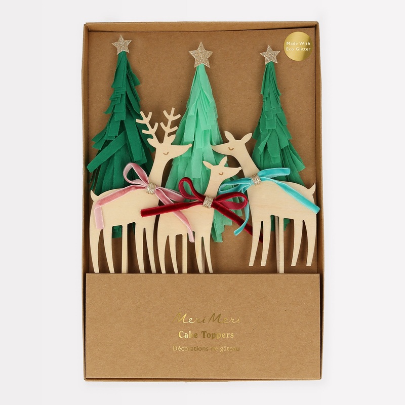 Reindeer Family Cake Toppers (x 6)