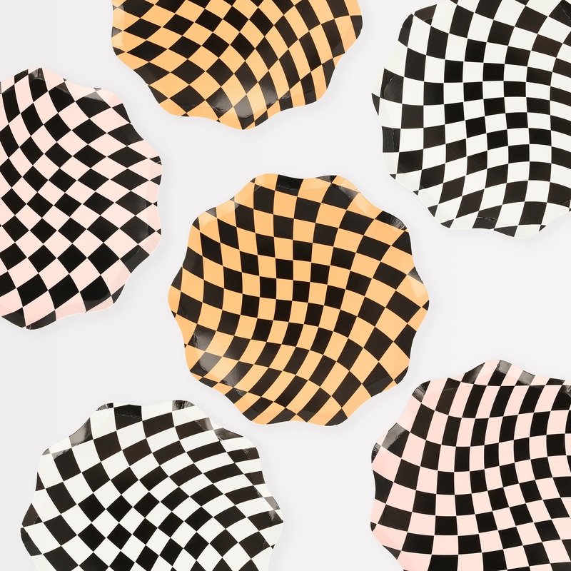 Halloween Checker Side Plates (x 8)