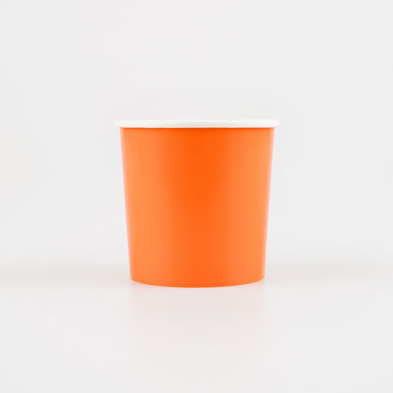 Pumpkin Orange Tumbler Cups (x 8)