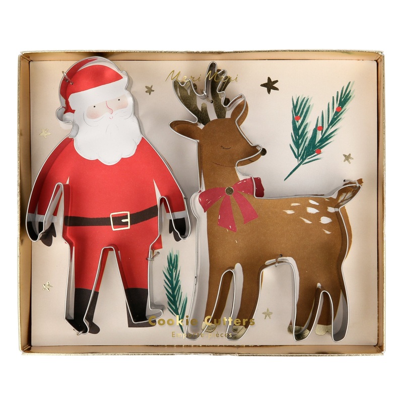 Santa & Reindeer Christmas Cookie Cutters (x 2)