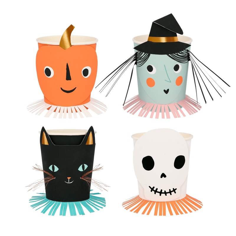 Vintage Halloween Cups (x 8)