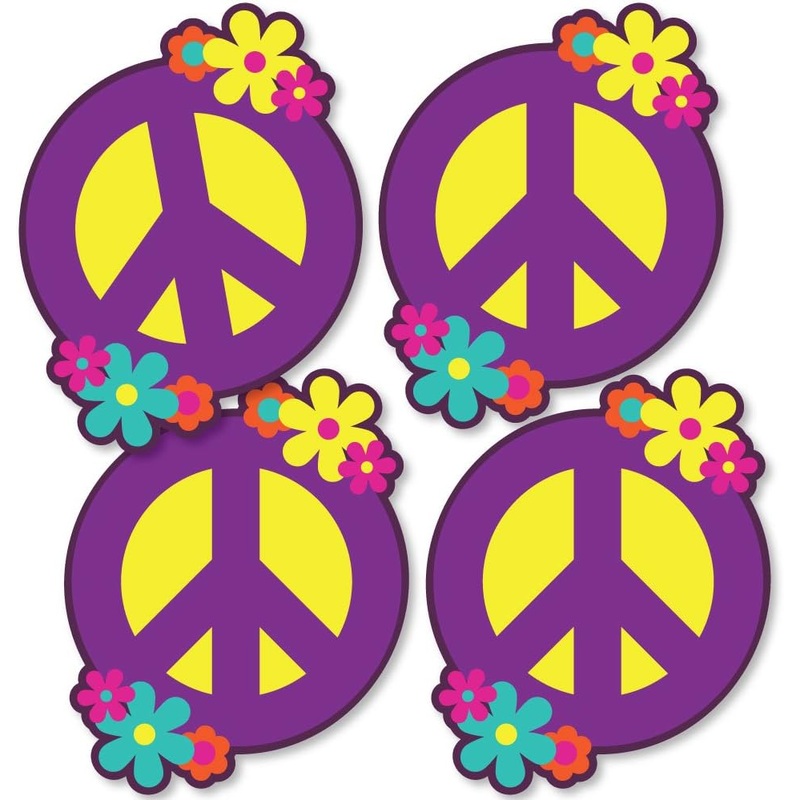 60's Hippie - Peace Sign Decorations DIY 1960s Groovy Party Essentials - Set of 20